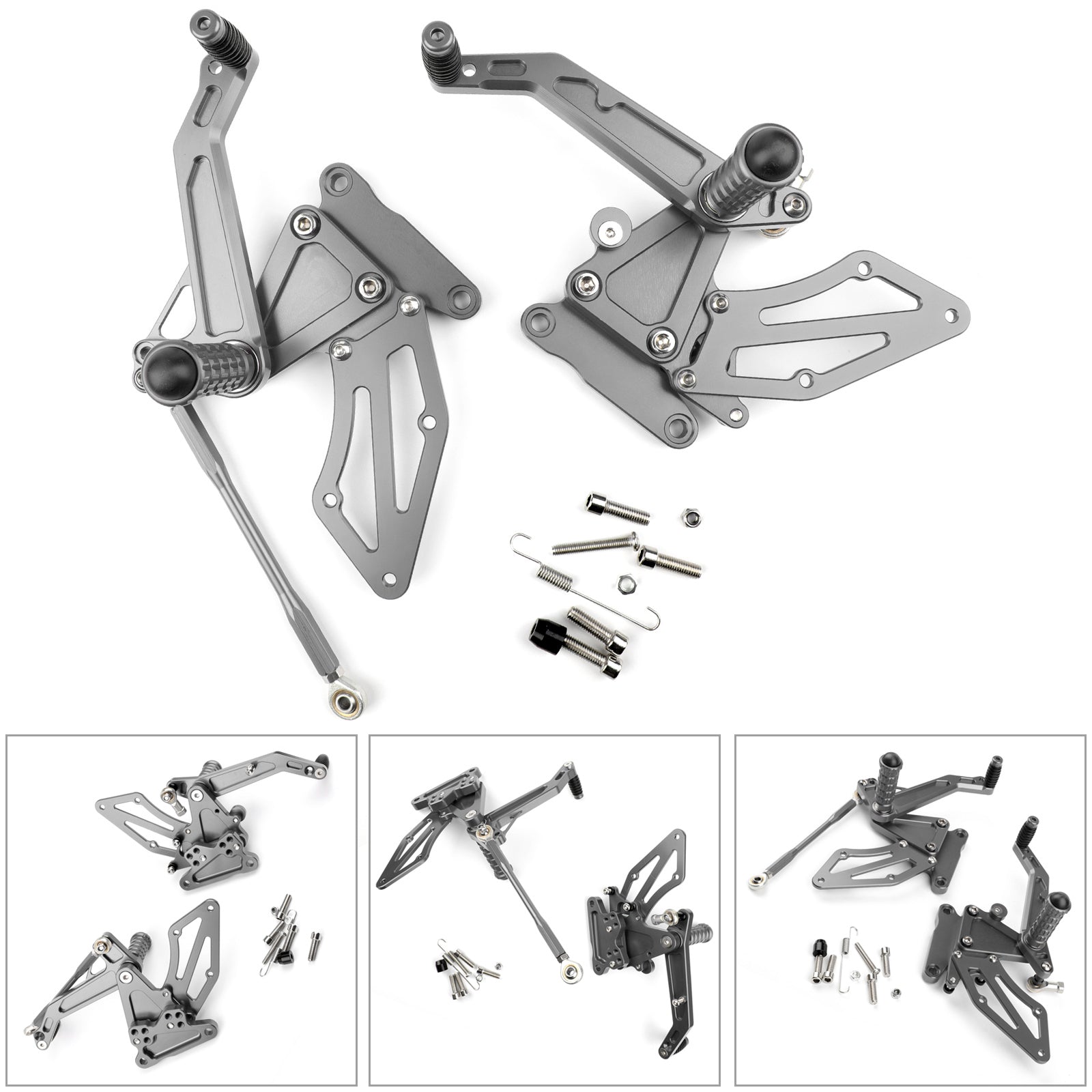 CNC Alu Achtersets Voetsteunen Geschikt voor BMW G 310 R 2016 - 2019 (G310R K03) Generiek