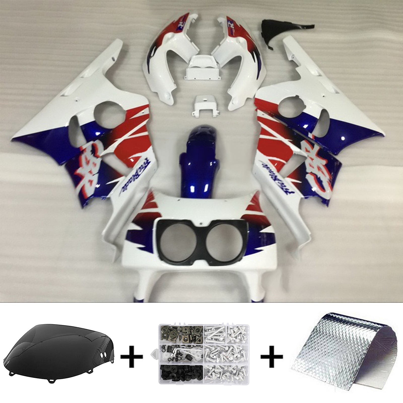 1990-1999 Honda CBR400RR NC29 Kit de carénage d'injection Amotopart carrosserie plastique ABS #102