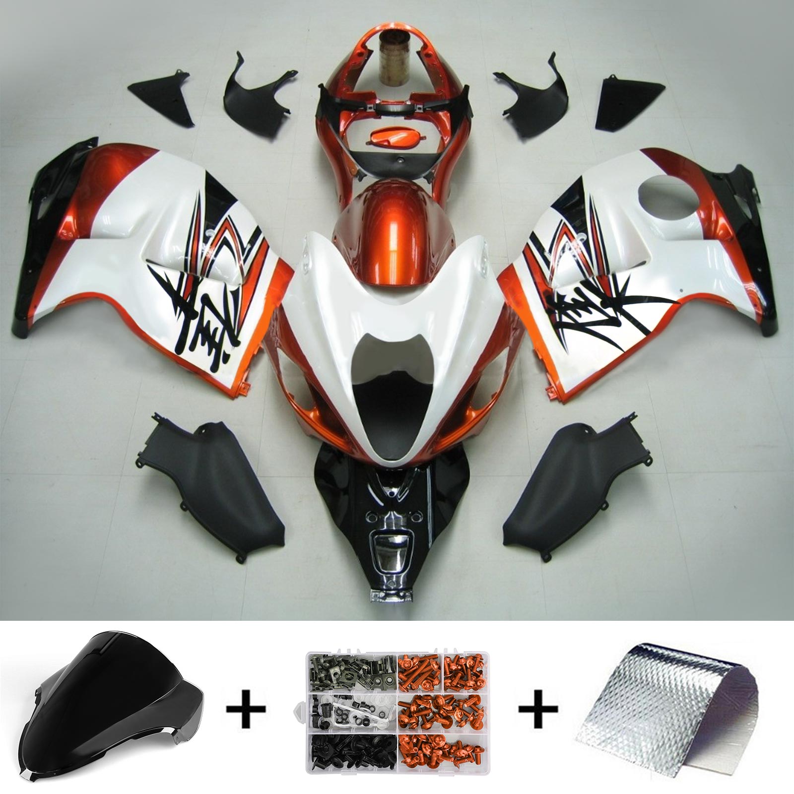 1999-2007 Suzuki Hayabusa GSX1300 Amotopart Kit de carénage d'injection carrosserie plastique ABS #108