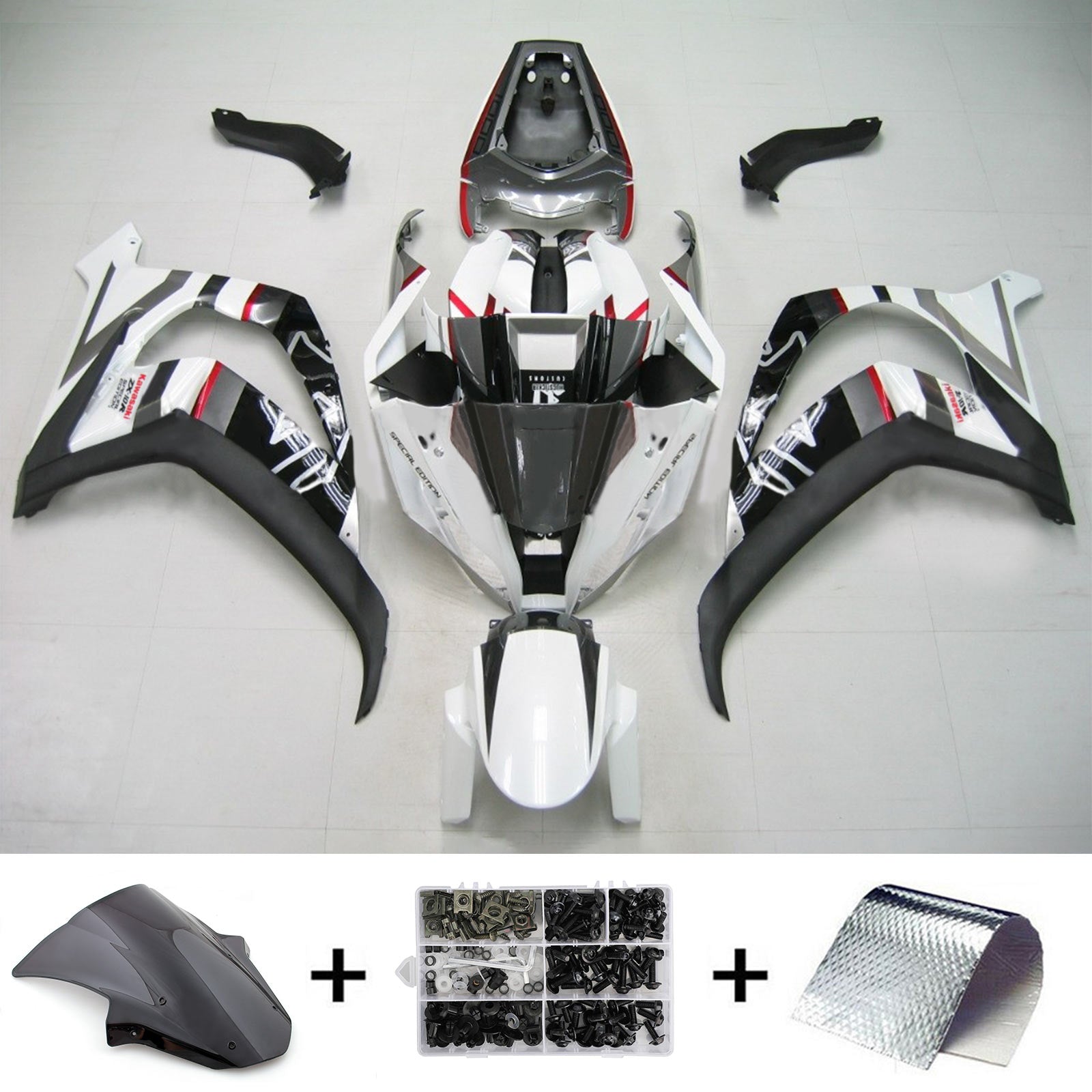 2011-2015 Kawasaki ZX10R Amotopart Injeksjon Fairing Kit Bodywork Plast Abs #109