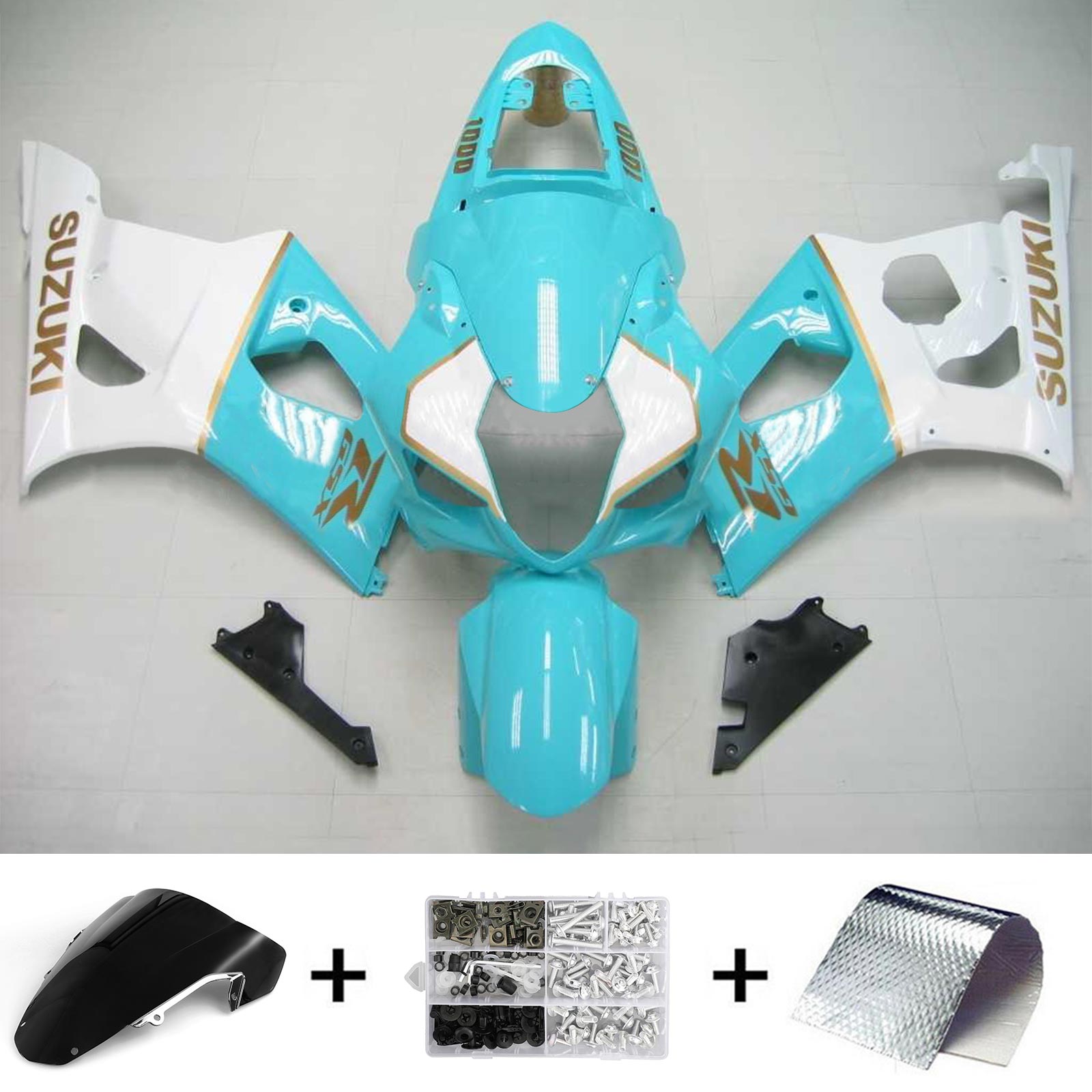 2003-2004 Suzuki GSXR1000 K3 Amotopart Injection Fairing Kit Karosseri Plast ABS #120