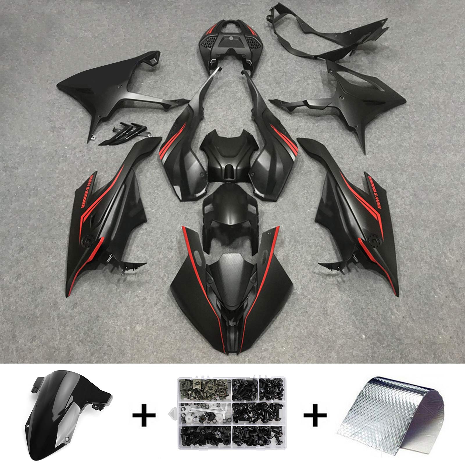 2019-2022 BMW S1000RR Amotopart Injection Fairing Kit Karosseri Plast ABS #126