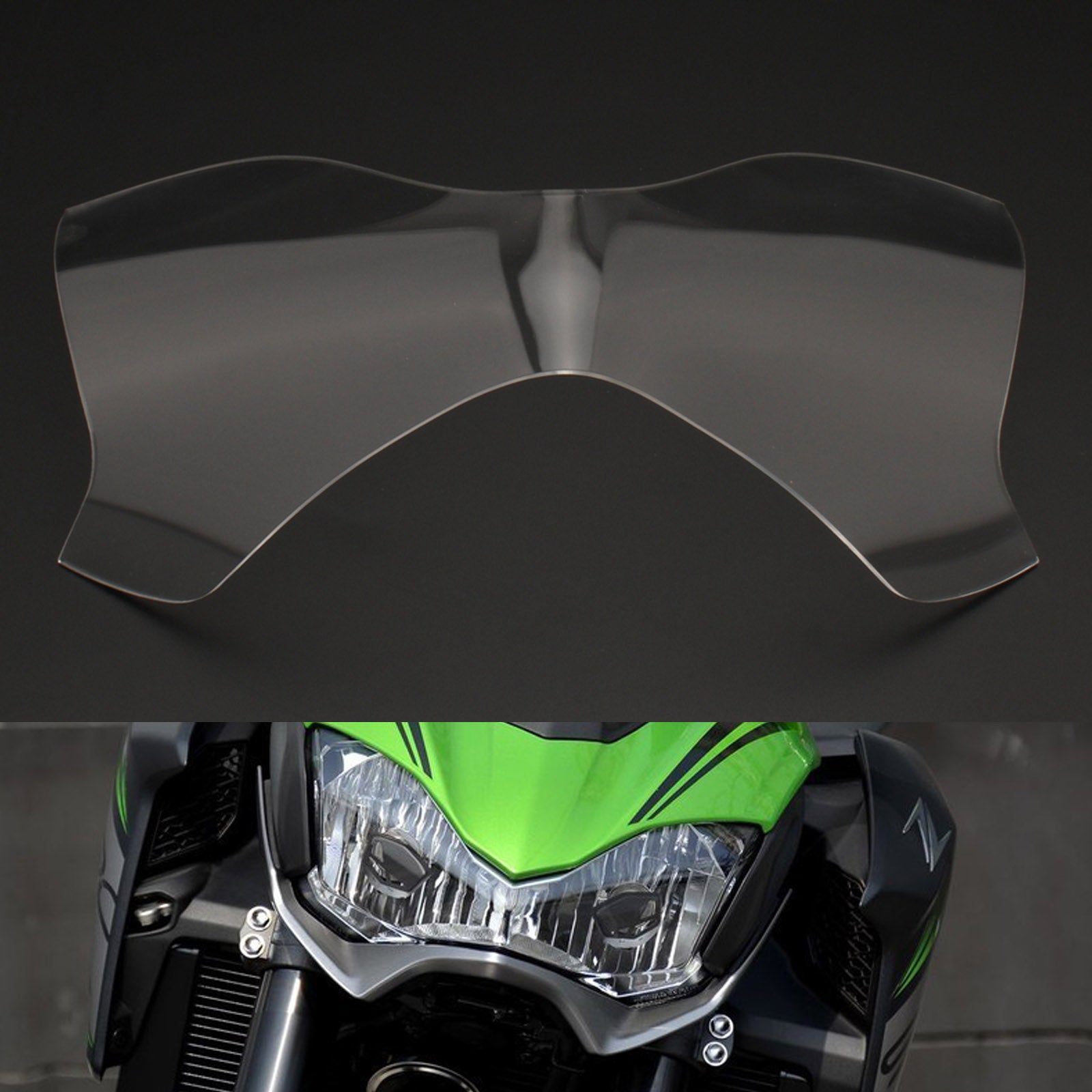 Protecteur d'objectif de phare avant, lentille de lampe adaptée à Kawasaki Z900 17-19 fumée générique