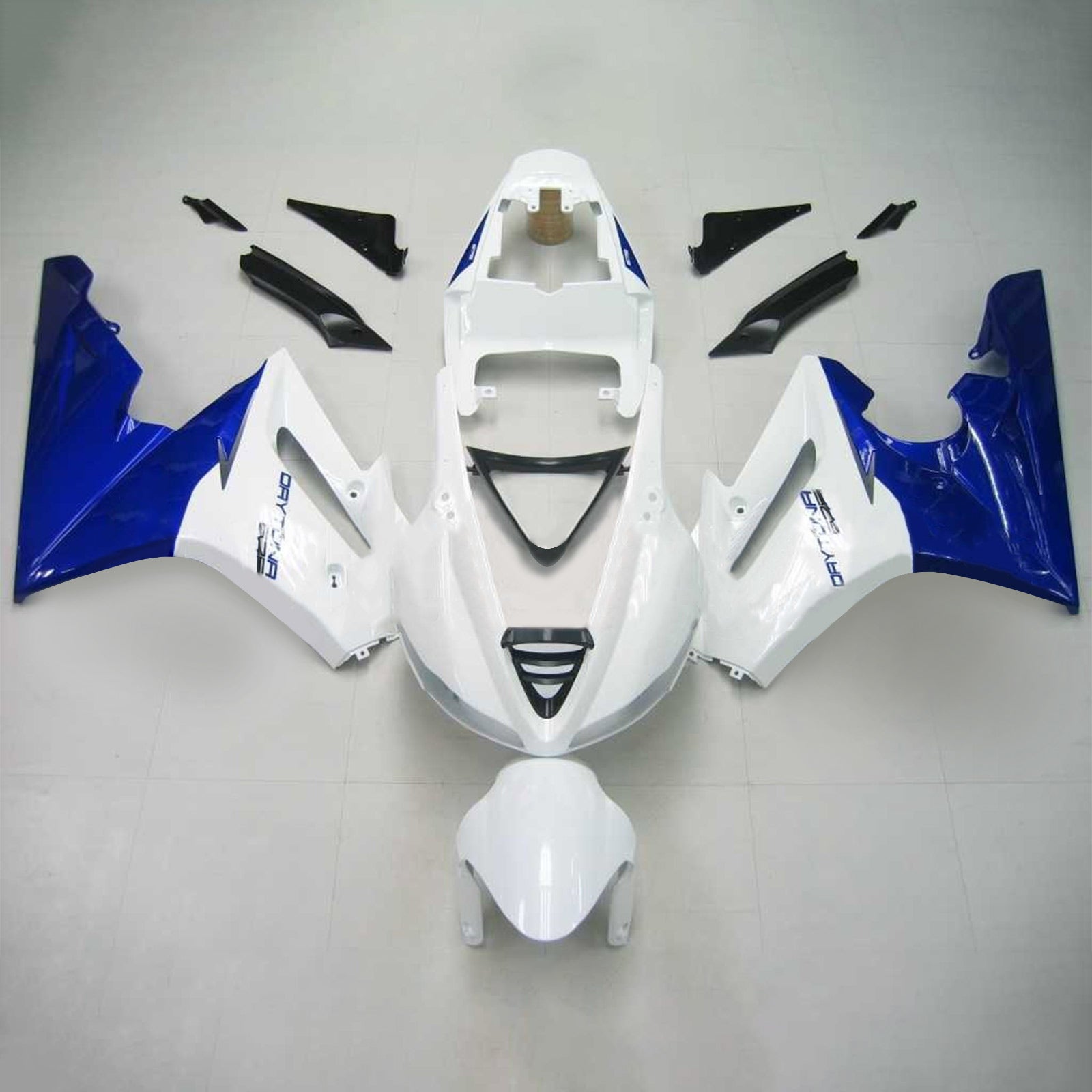 Kit de carénage Amotopart Triumph 2009-2012 Daytona 675 blanc bleu