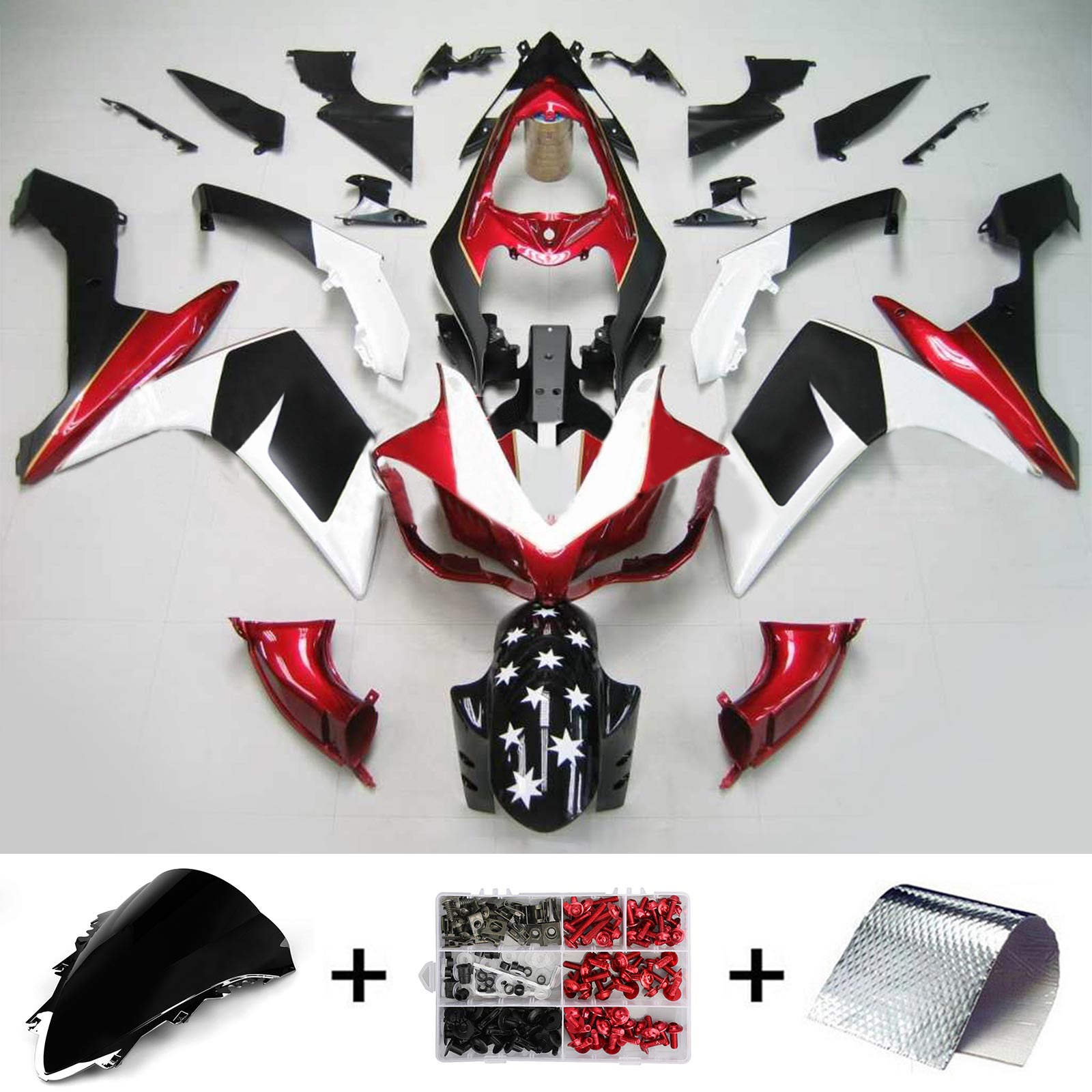 2007-2008 Yamaha YZF 1000 R1 Injection Fairing Kit Bodywork Plastic ABS #114