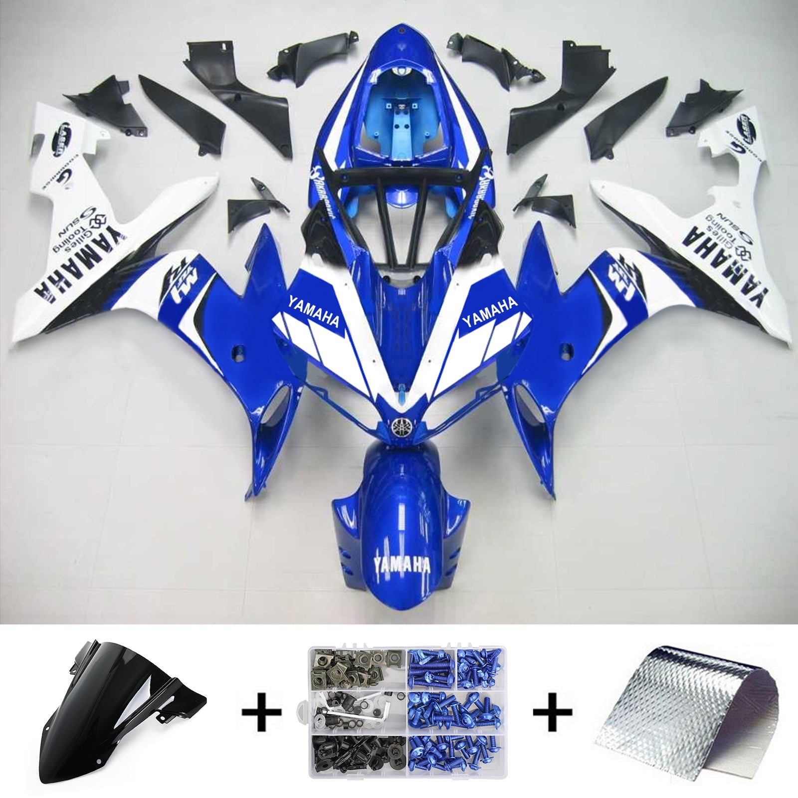 2004-2006 Yamaha YZF 1000 R1 Amotopart Kit de carénage d'injection carrosserie plastique ABS #110