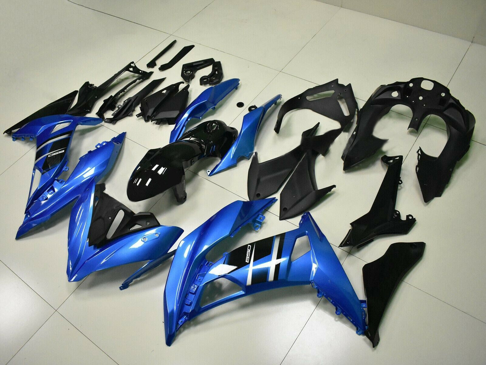 2017-2019 Kawasaki Ninja 650 EX650 kuip blauwe injectie plastic kit