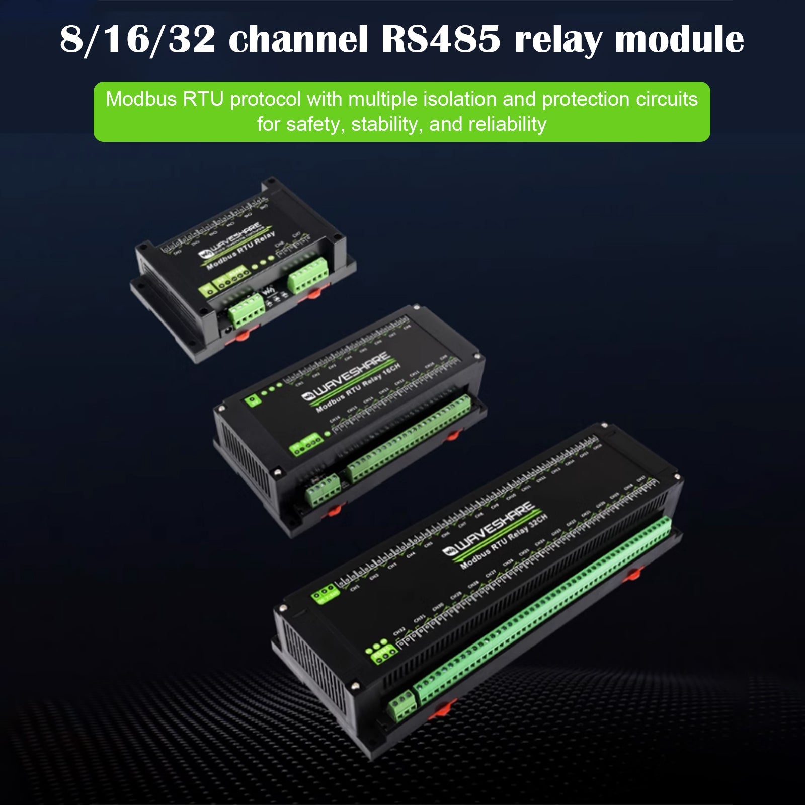 Circuits de protection d'isolement de module de relais RS485 à 8/16/32 canaux Modbus RTU