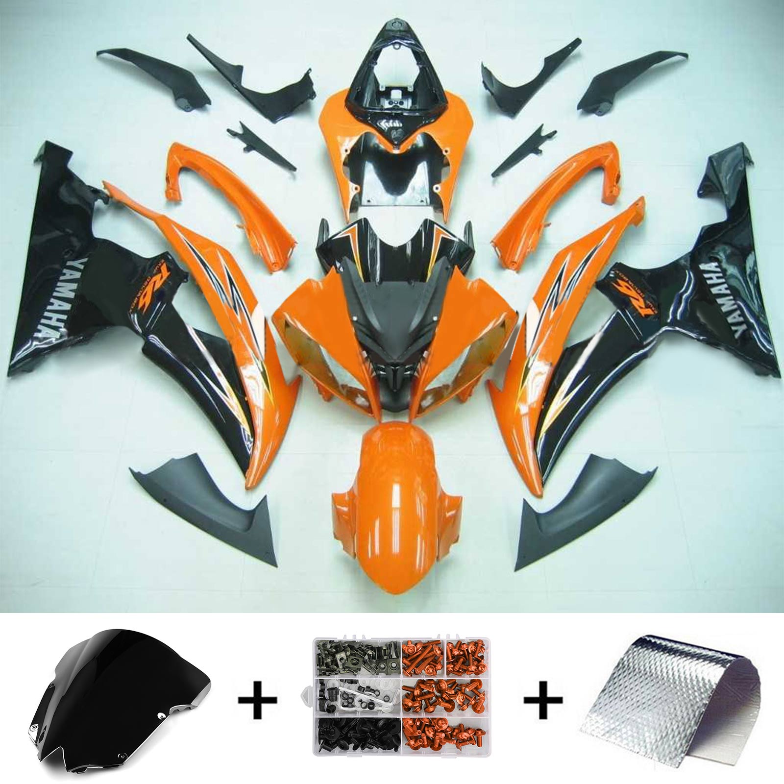 2008-2016 Yamaha Yzf 600 R6 Kit de camerage d'injection Amotopart Bodywork Plastic Abs # 111