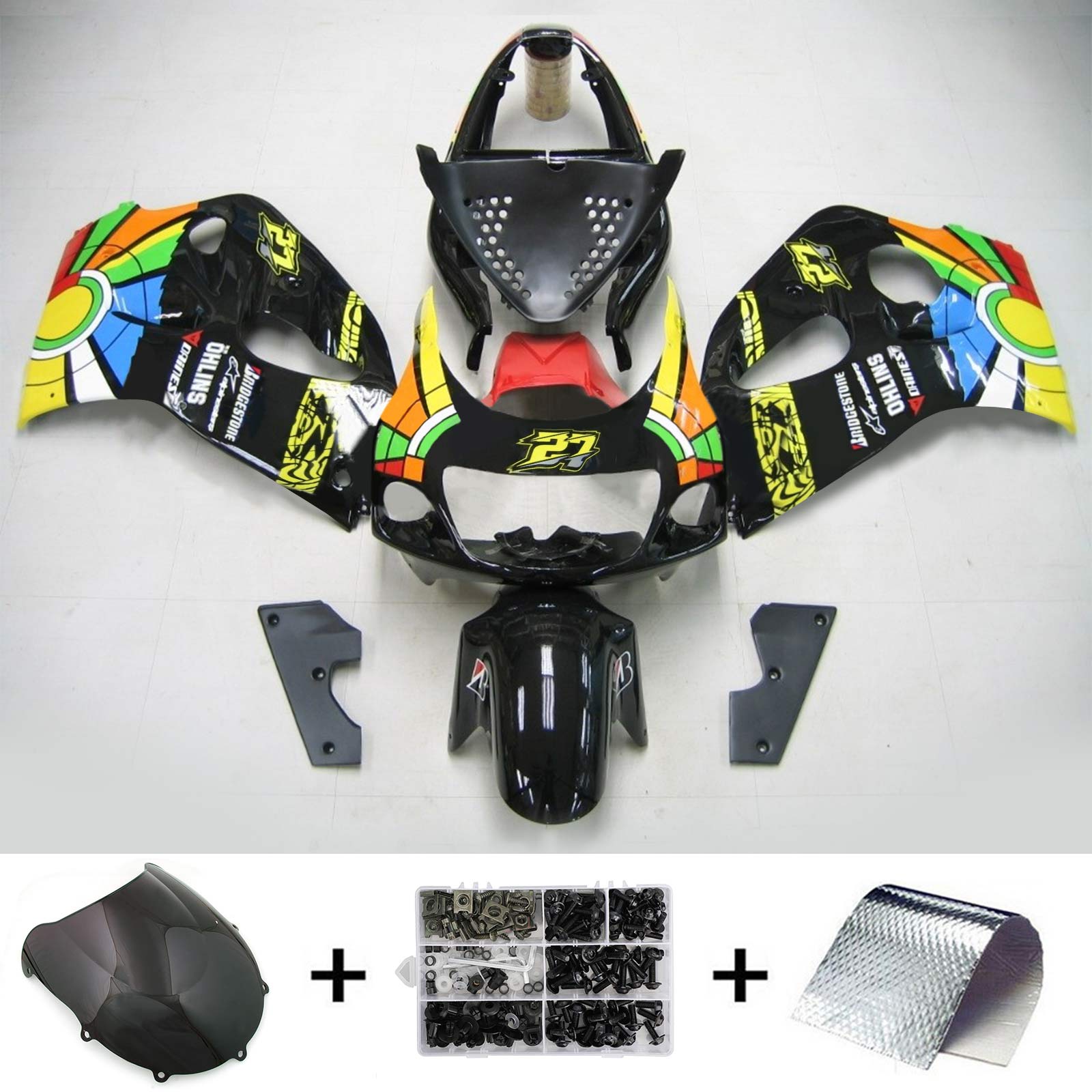 1996-2000 Suzuki GSXR 600/750 Kit de carénage d'injection Amotopart Carrosserie Plastique ABS #107