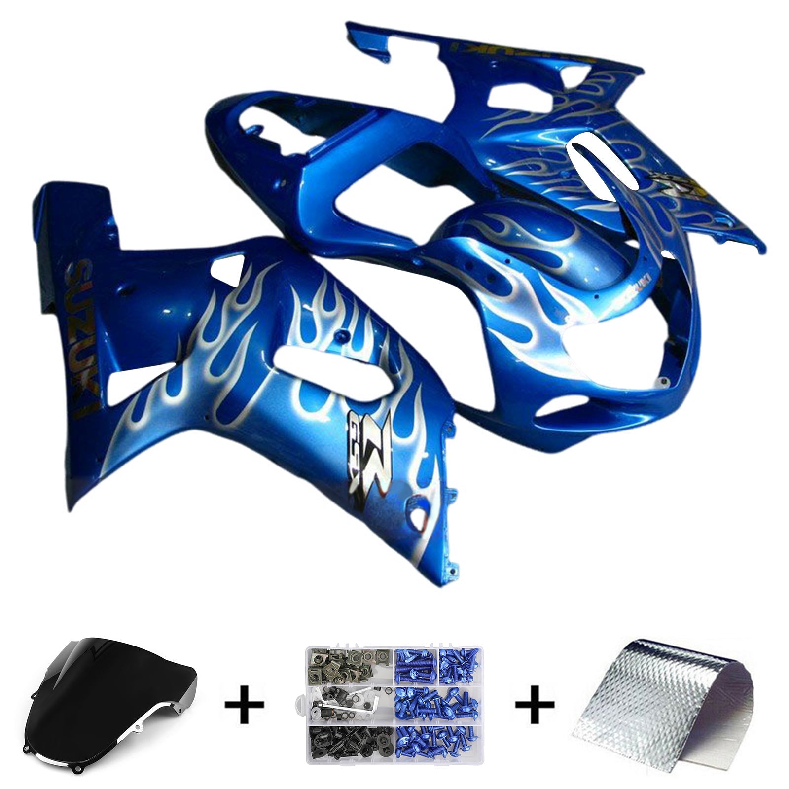 2000-2002 Suzuki GSXR1000 K1 K2 Kit de carénage carrosserie plastique ABS