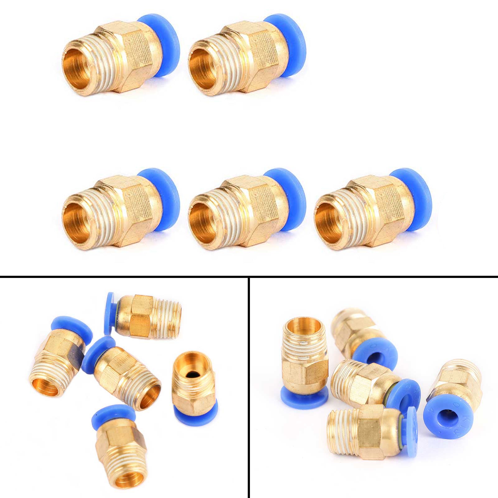 Mâle droit enfichable pour connecter le tube de raccord d'air OD 4/6mm x NPT 1/4 1/8"