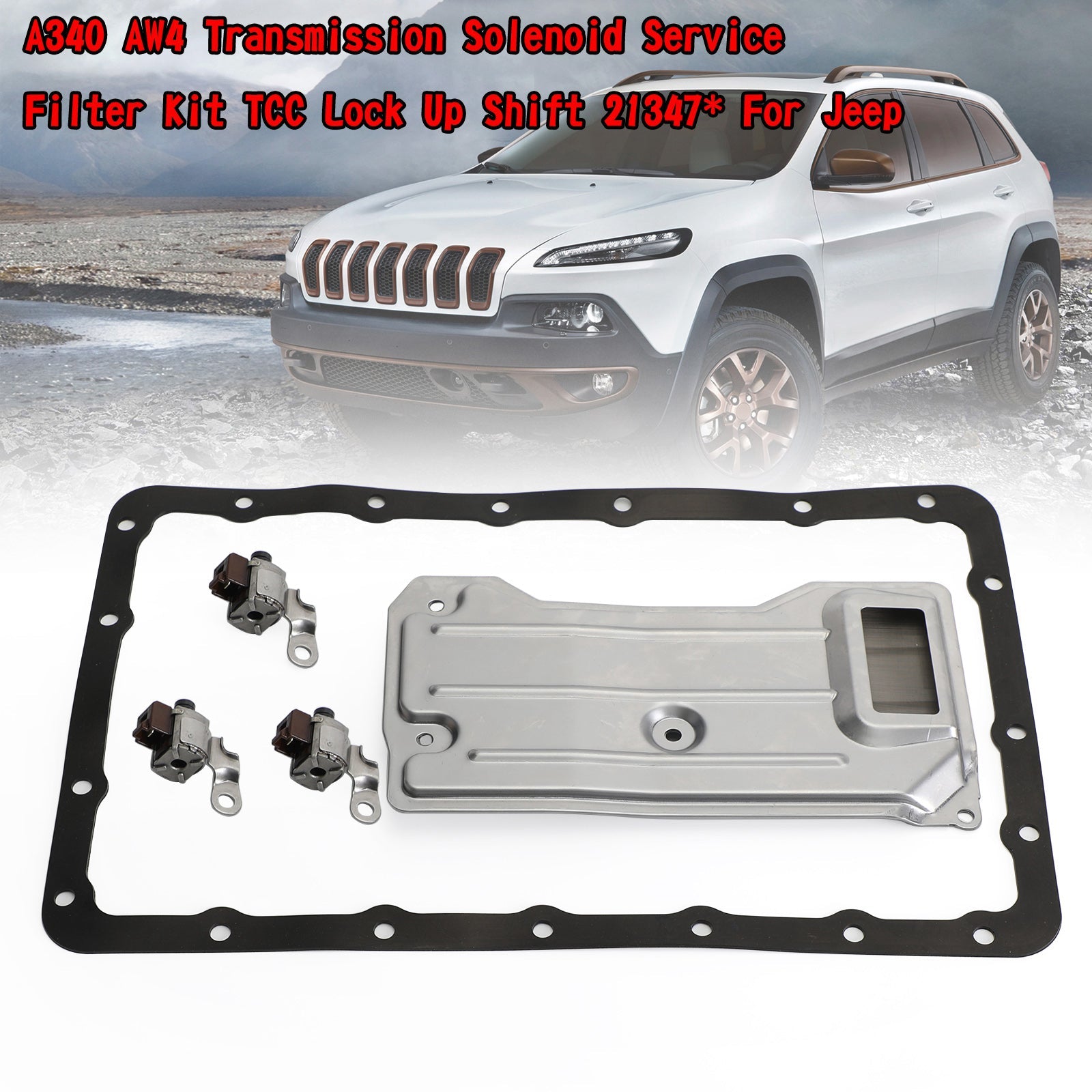 A340 AW4 Filtre de service de solénoïde de transmission TCC Lock Up Shift 21347 pour Jeep