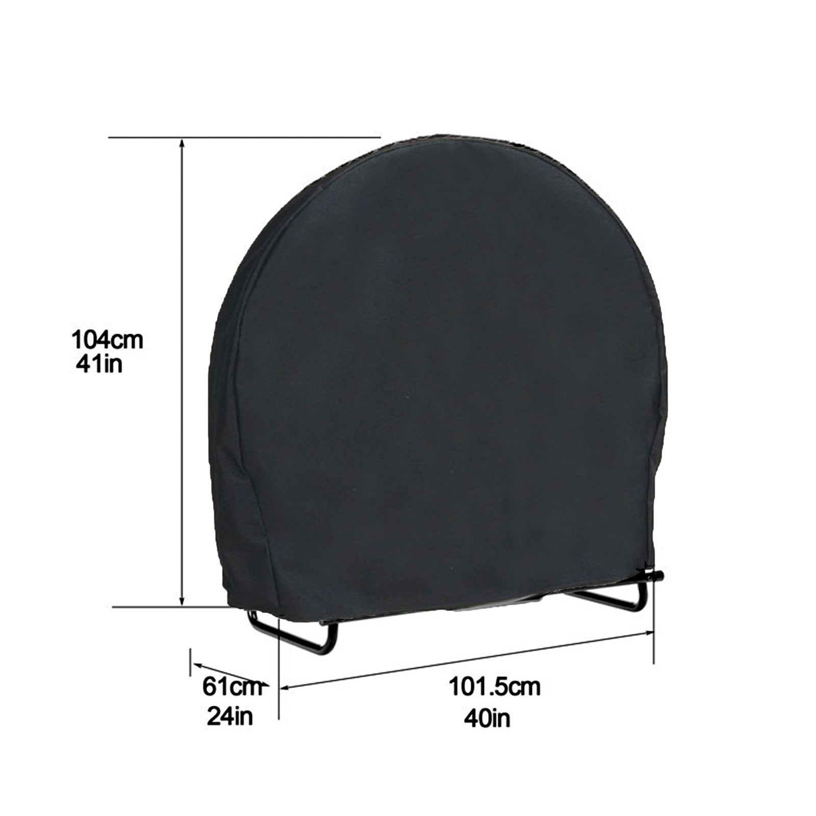 Fermeture de couverture de support de cerceau de rondin imperméable aux intempéries pour le support rond de bois de chauffage