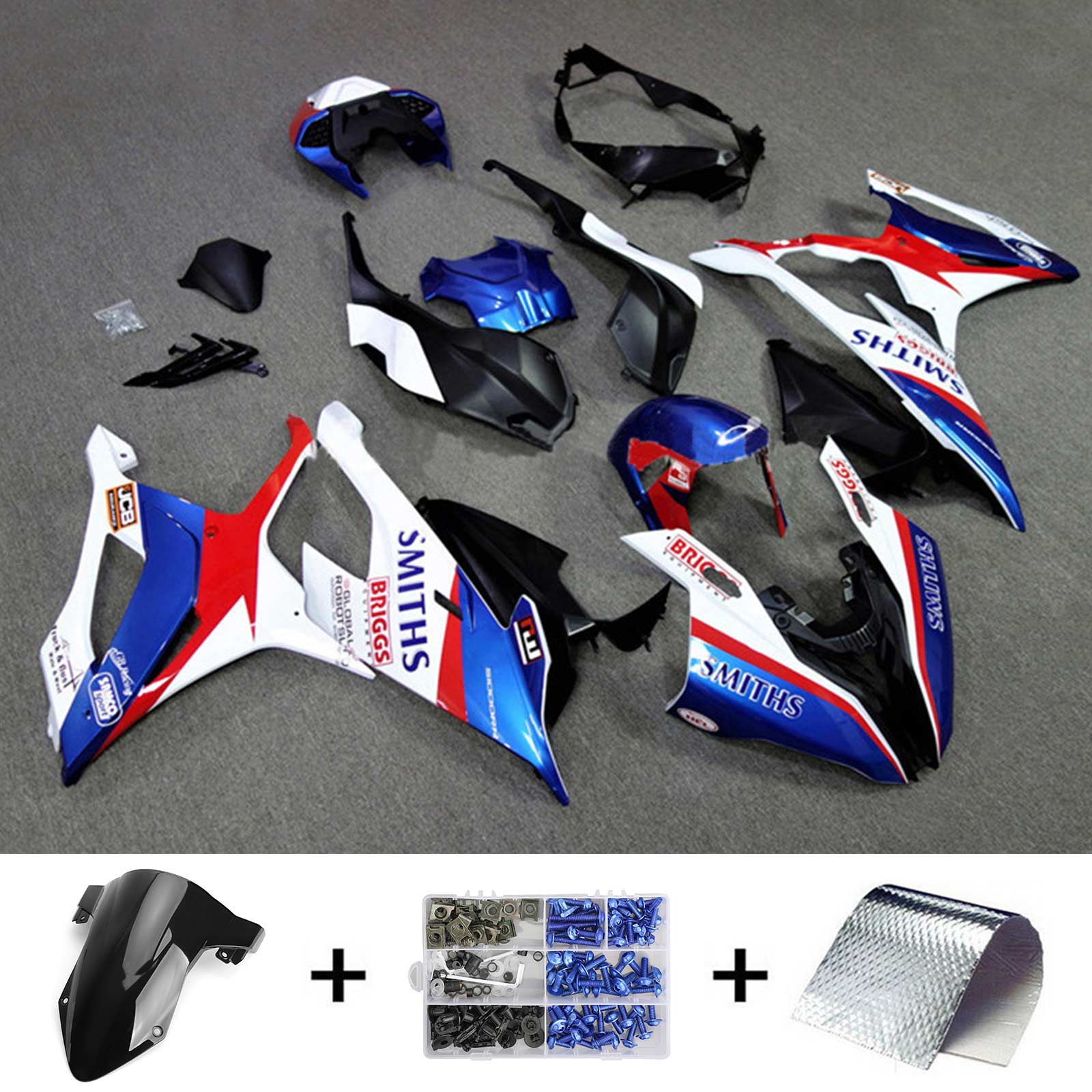 2019-2022 BMW S1000RR Amotopart Kit de carénage d'injection carrosserie plastique ABS #108