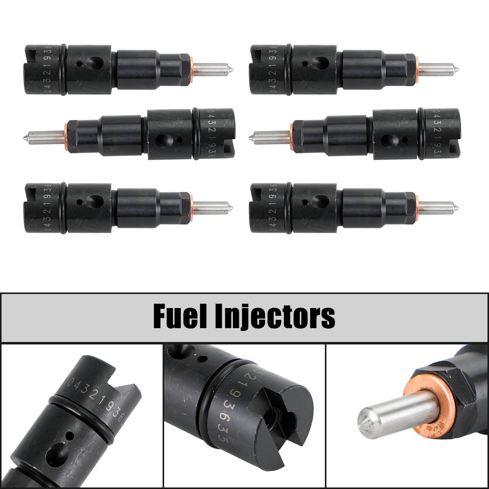 1998-2002 Dodge Cummins 5.9L 40-50 HP 6PCS Fuel Injectors 0432193635 RV275 Fedex Express