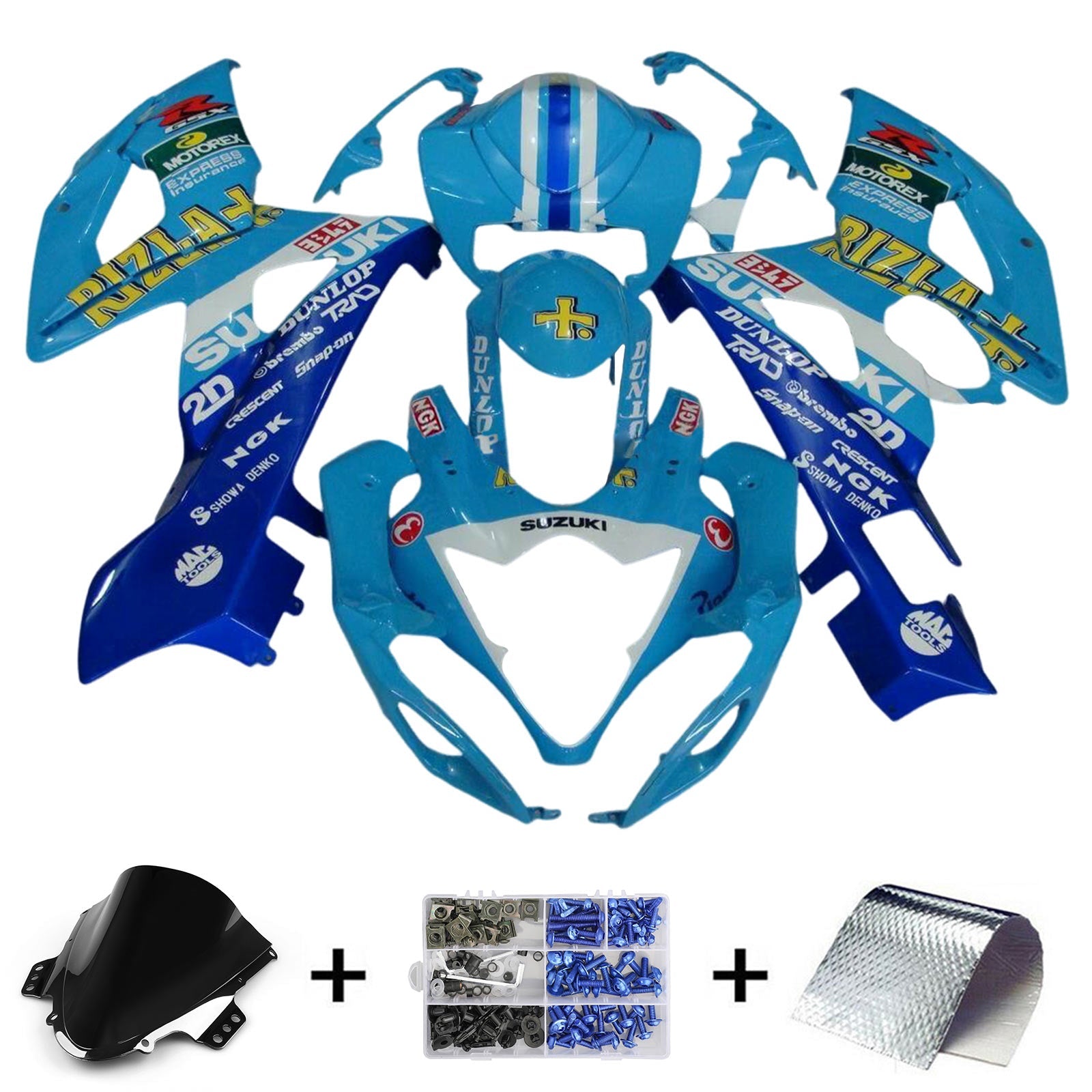 2005-2006 Suzuki GSXR1000 K5 Kit de carénage carrosserie plastique ABS