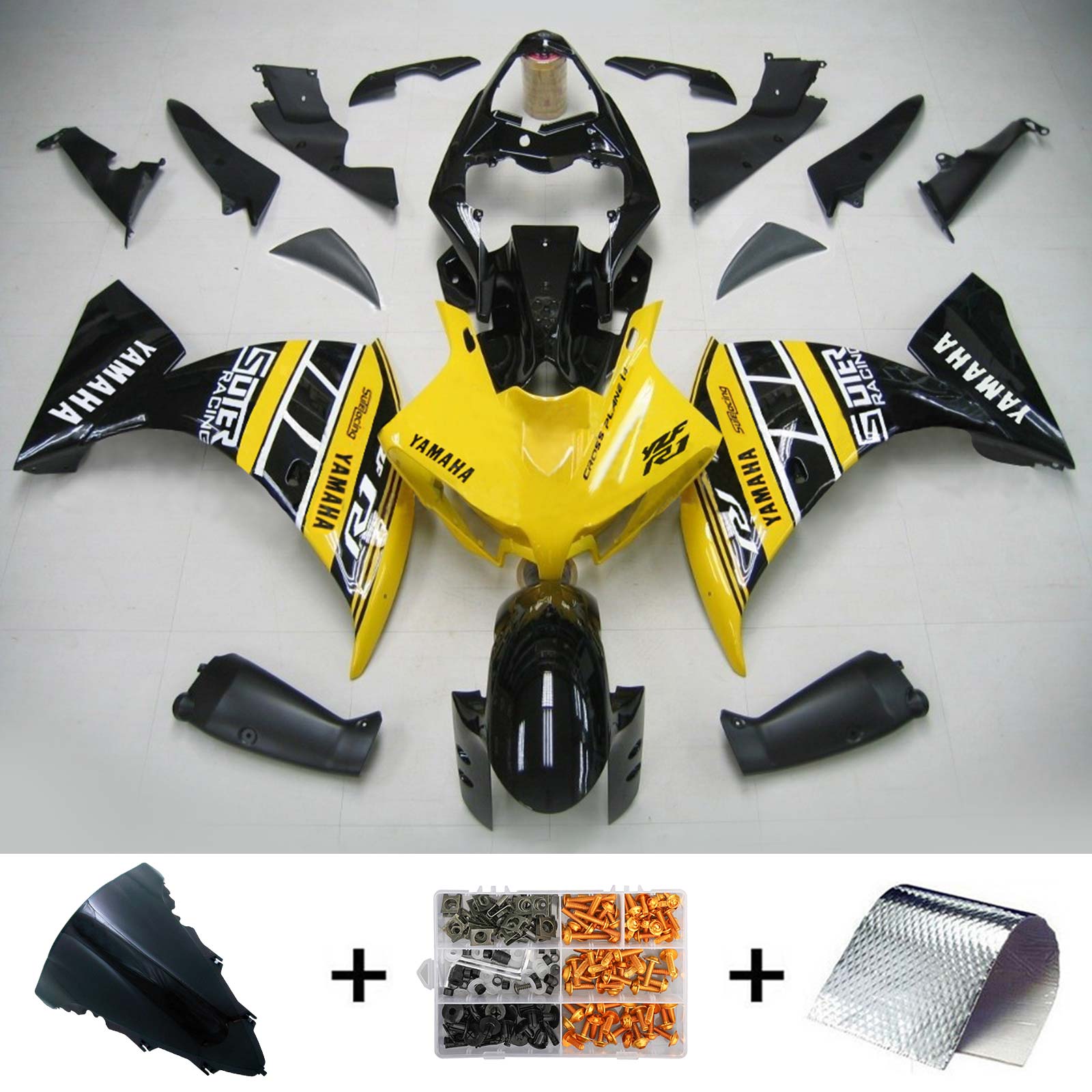 2009-2011 Yamaha YZF 1000 R1 Kit de carénage d'injection carrosserie plastique ABS #128