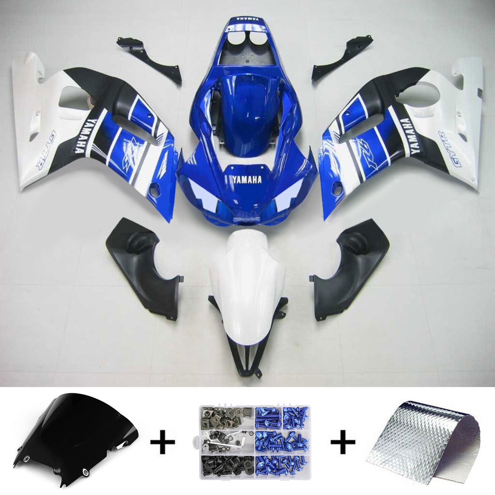 1998-2002 Yamaha YZF 600 R6 Kit de carénage d'injection carrosserie plastique ABS #114