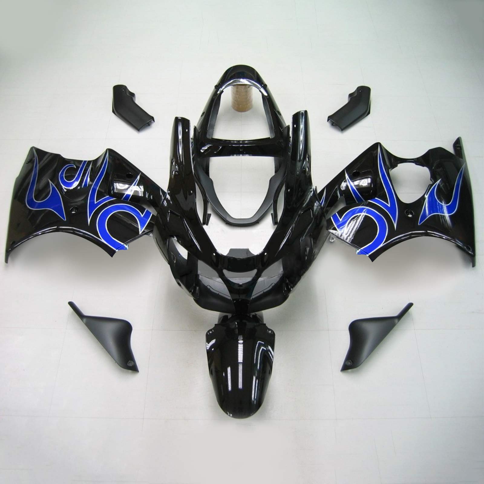 2000-2002 Kawasaki ZX6R 636 Black Mix Blue Fairing Kit