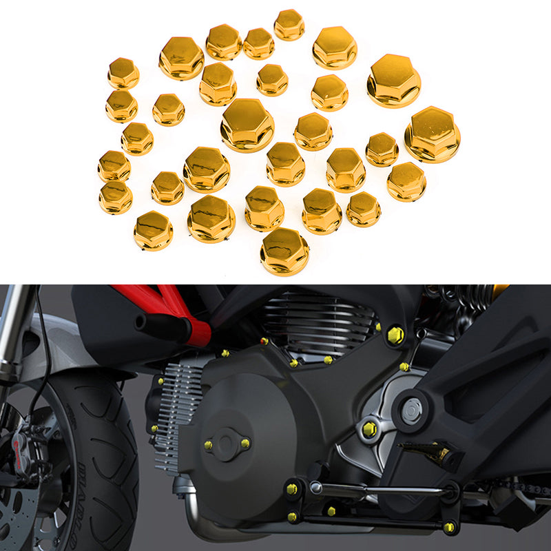 30 Screw Cap Cover Hexagon Socket For Yamaha Motorcycle Moped Scooter Gold