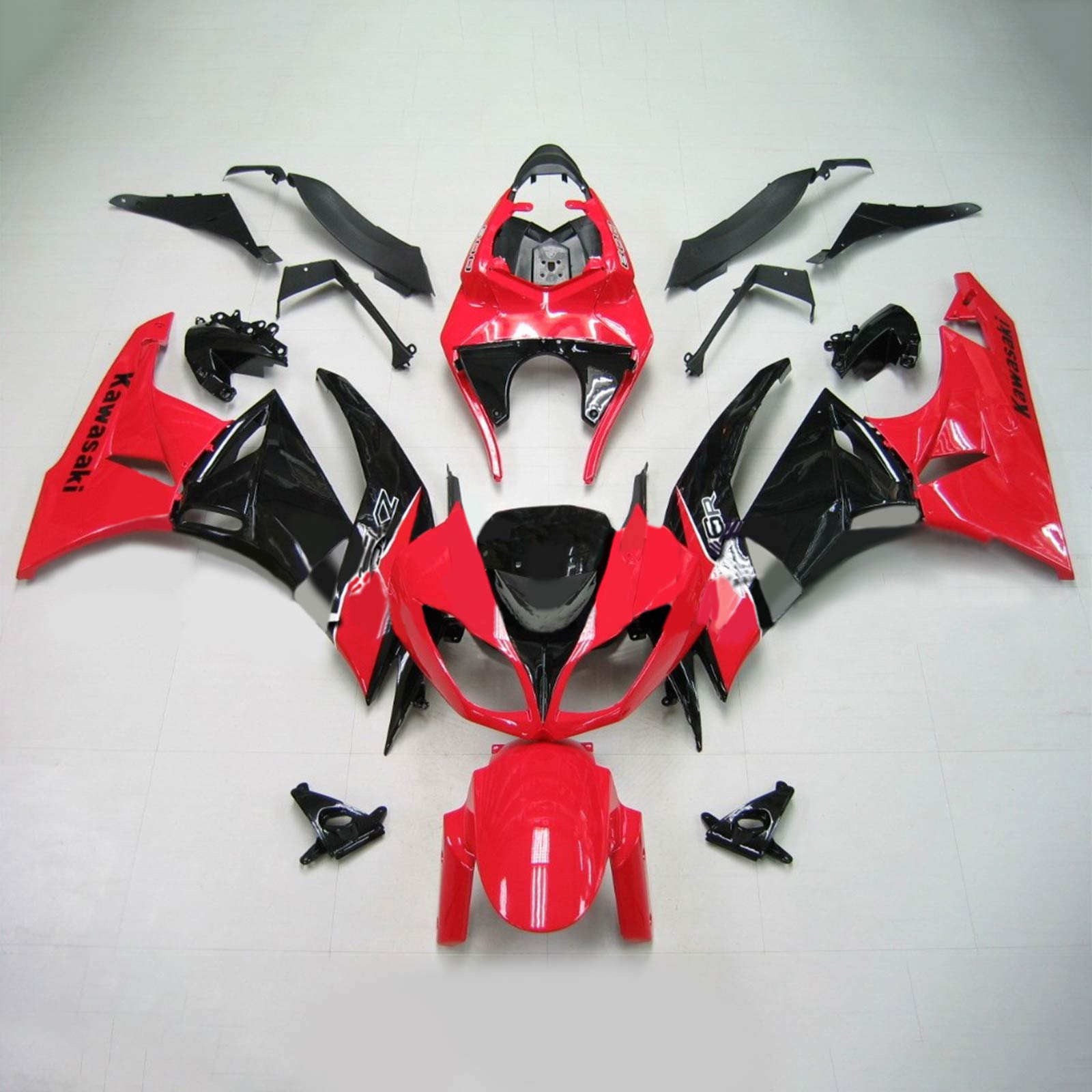 2009-2012 Kawasaki ZX6R 636 Amotopart Injeksjon Fairing Kit Bodywork Plastic ABS #112