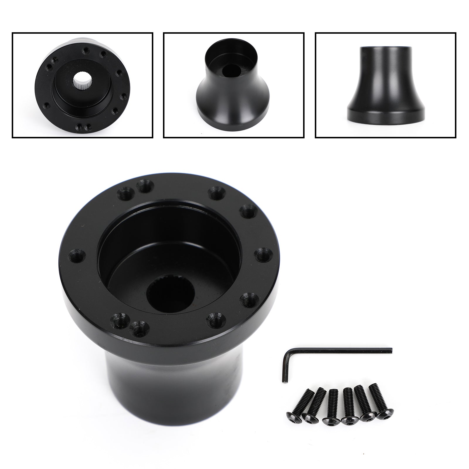 Golf Cart Aluminum Steering Wheel Adapter Hub fit for Club Car DS 1984-up Black Generic