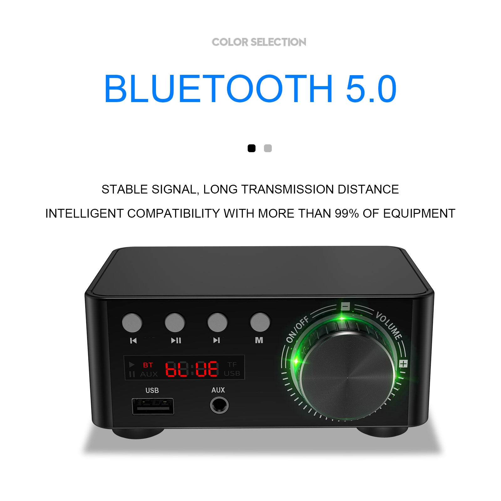 HiFi Stereo Bluetooth 5.0 Digital Power Amplifier Audio Receiver USB 50W+50W