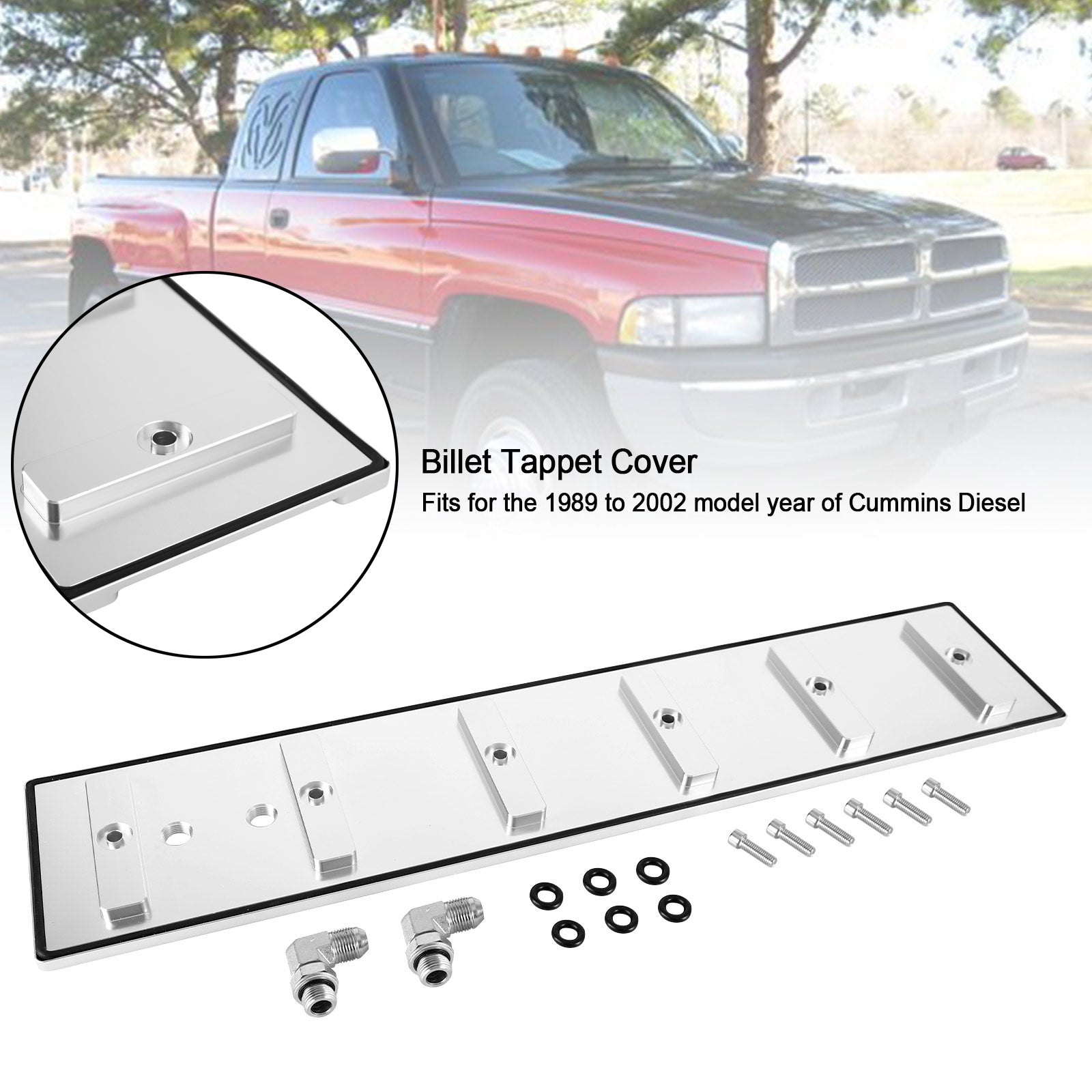 Billet Tappet Cover KIT 8902CRFP For Cummins 5.9L 12v 24v 1989 1990-1999 2000-2002 Generic